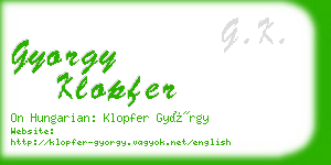 gyorgy klopfer business card